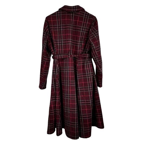 Torrid Softest Tie Front Coat Study Plaid Winetasting Women's Size 1X NWT - Picture 5 of 11